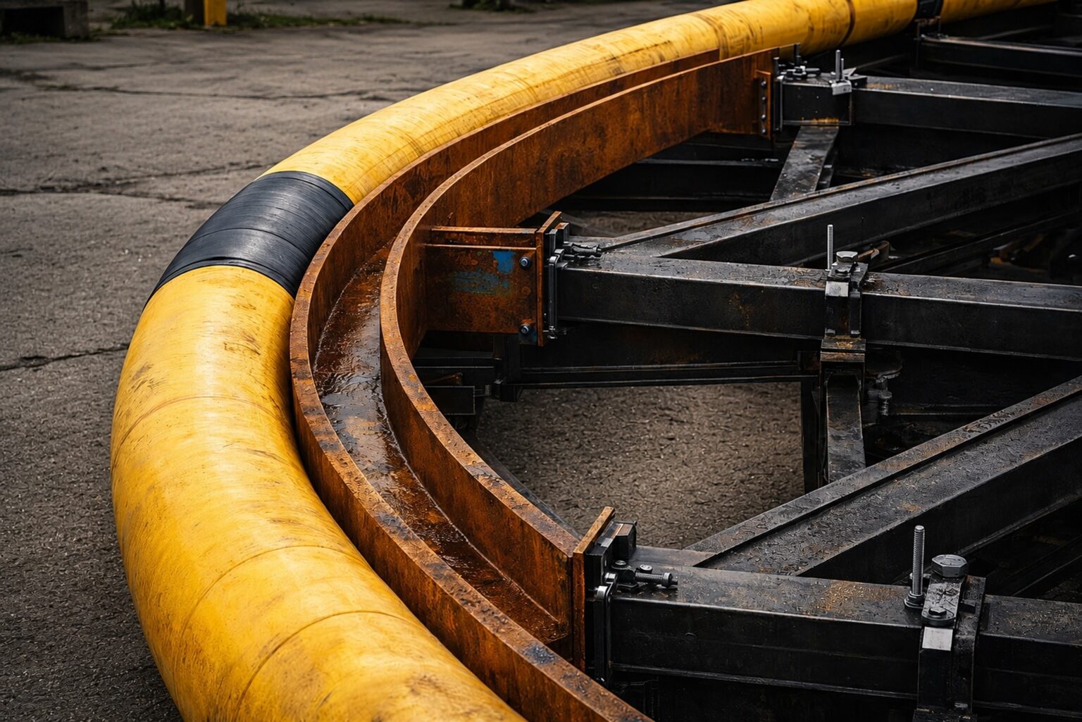 Flexilon coating applied to pipeline on a land-based stinger